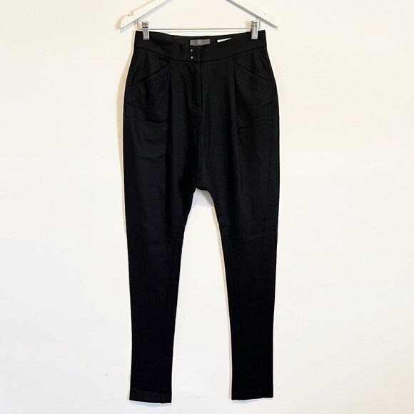 Alexander McQueen Black Wool Drop Crotch Tailored Pants - Picture 1 of 11